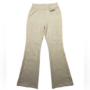 Adidas Cream Ribbed Flare Sweatpants